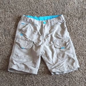 Boys tan and blue shorts